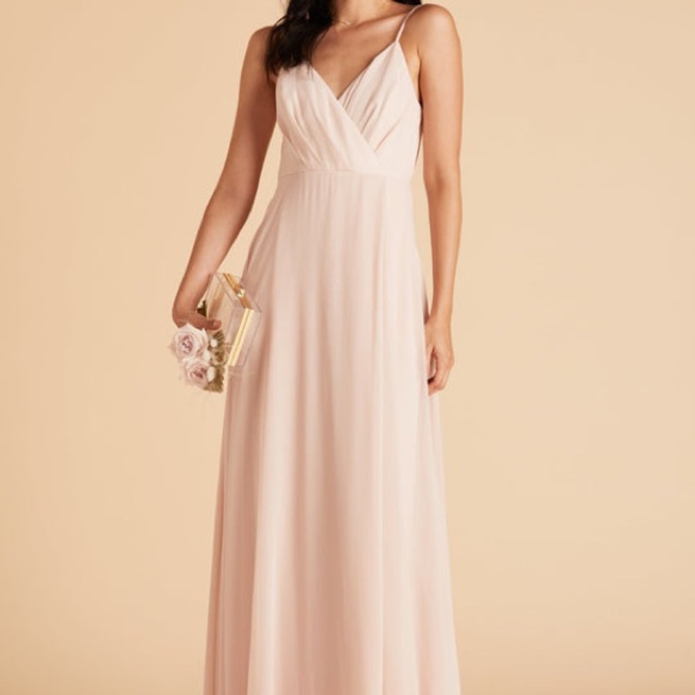 Birdy Grey Blush Pink Flowing Chiffon Maxi Dress